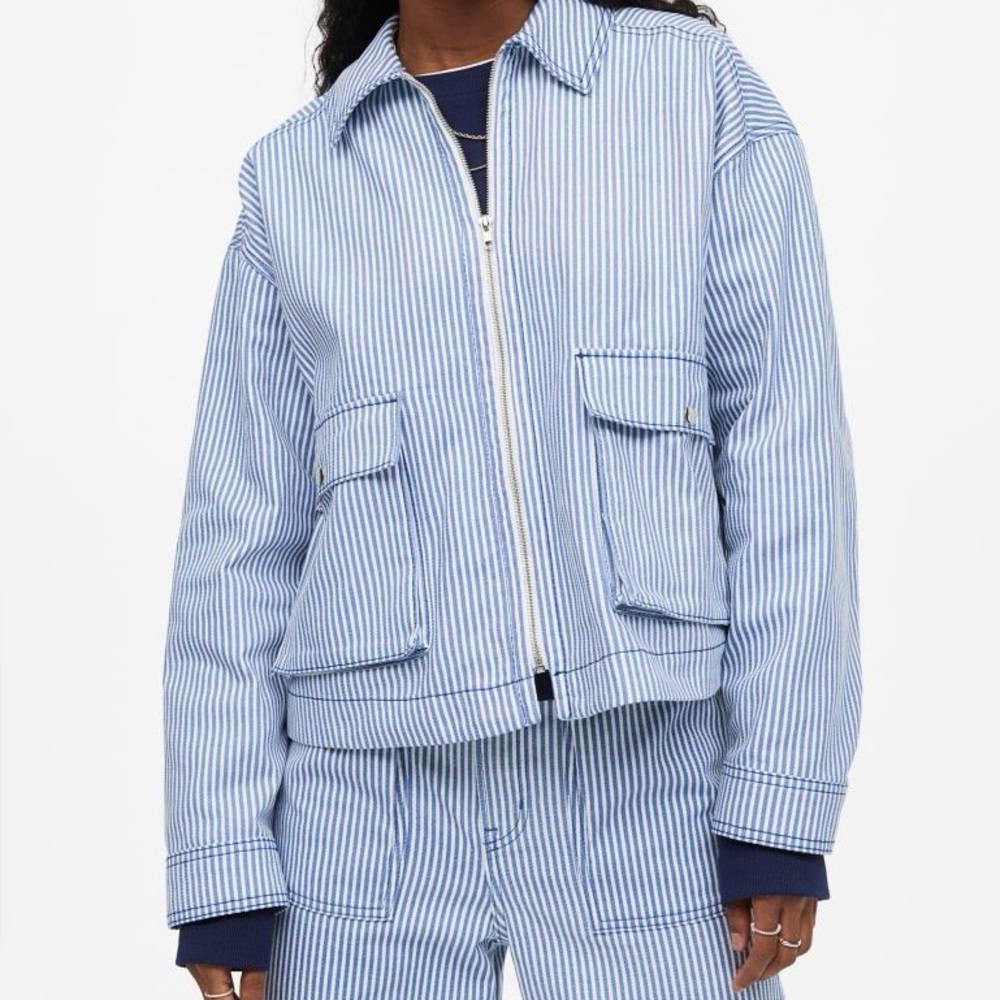 Blue stripe denim set